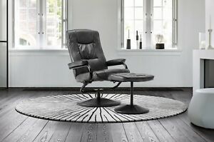  
Modern Stylish Swivel Office Chair Available In Grey Tan or Black Faux Leather