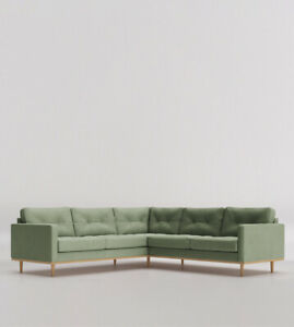 
Swoon Berlin Living Room Stylish Green Pine Five Seater Corner Sofa – RRP £2199