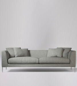  
Swoon Alena Living Room Modern Light Grey Birch Three Seater Sofa – RRP £1499