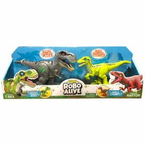  
Robo Alive Dinosaurs – Grey T-Rex And Green Raptor