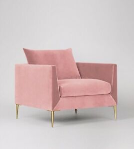  
Swoon Catalan Living Room Modern Blush Birch Handcrafted Armchair – RRP £699