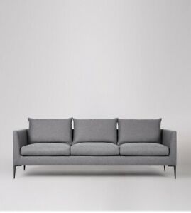  
Swoon Catalan Living Room Stylish Pepper Birch Three Seater Sofa – RRP £1249