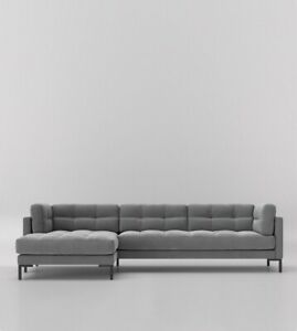  
Swoon Landau Living Room Stylish Silver Grey Left Hand Corner Sofa – RRP £1899