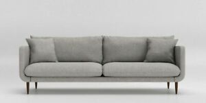Swoon Freja Living Room Modern Light Grey Wool  Three-Seater Sofa – RRP £1399