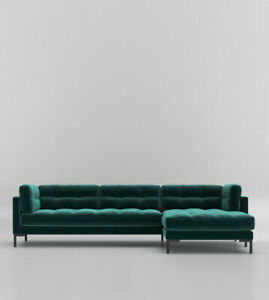  
Swoon Landau Modern Kingfisher Easy Velvet Right-Hand Corner Sofa – RRP £2099