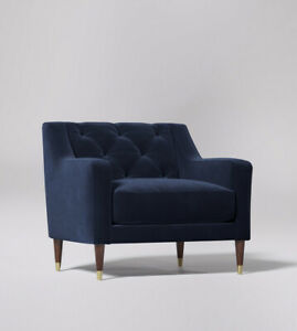  
Swoon Pritchard Living Room Sleek Ink Easy Velvet Armchair – RRP £799