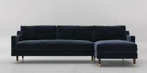  
Swoon Rieti MTO Right-Hand Plushvelvet Corner Sofa in Indigo – RRP £1749