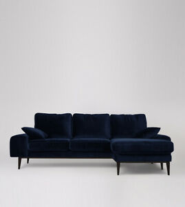  
Swoon Tulum Living Room Ink Easy Velvet Right-Hand Corner Sofa – RRP £1799