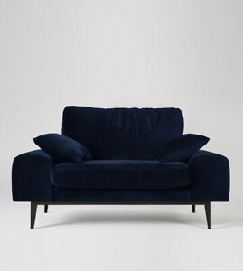  
Swoon Tulum Living Room Modern Ink Easy Velvet Love Seat – RRP £799