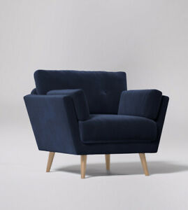  
Swoon Sala Living Room Modern Ink Easy Velvet Armchair – RRP £419