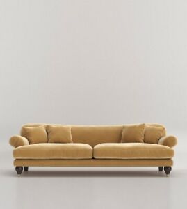  
Swoon Willows Living Room Biscuit Easy Velvet Three-Seater Sofa – RRP £1799