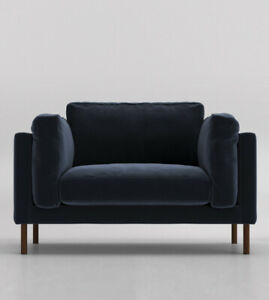  
Swoon Munich Living Room Sleek Ink Easy Velvet Love Seat – RRP £849