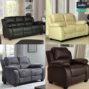  
Valerie Luxury Leather Sofa Suites, Black, Brown, Cream | Sofa Sets & Footstools