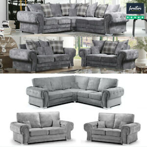  
Verona Grey Fabric Corner, 3 Seater, 2 Seater & Armchair | Scatter or High Back