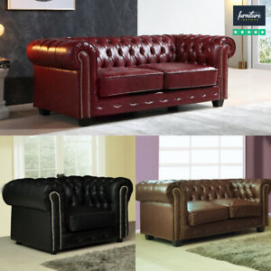  
Antique Style Chesterfield Leather Sofas, Red, Black & Brown Sofas | All Sizes