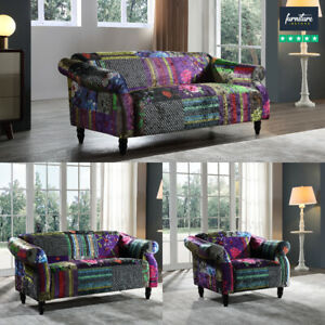  
Anna Bespoke Patchwork Fabric Sofa Suites | 3 Seaters, 2 Seaters & Armchairs