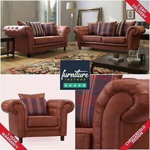  
Woodland Tan Suede Chesterfield Sofas | Sofa Sets, 3 Seaters, 2 Seaters & More