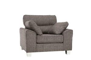  
Felton Sofa Set Grey Fabric 3+2+1 Sofas Suite Luxury Deep Seating 3 Seater Couch