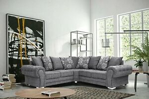  
Malmo Fabric Corner Sofa Grey L Shape Large 5 Seater Foam Seats Suite Modern