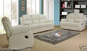  
Valencia Cream Leather Recliner 3+2 Sofa Sets | Also Available In Other Bundles