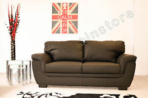 
LAZAR BROWN FAUX LEATHER 2 SEATER SETTEE SOFA SUITE