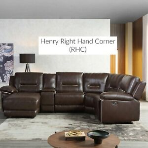  
Henry Recliner Electric Corner Sofa Luxury Leather Armrest Cinema Left or Right