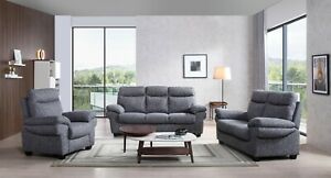  
Tanya Fabric Luxury Sofa Suite 3+2+1 Grey Coffee Sofas Suite High Backs Couches