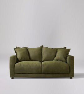  
Swoon Aurora Living Room Modern Green Birch Frame Two Seater Sofa – RRP £1549