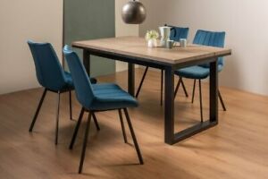 Turner Weathered Oak 4-6 Seater Dining Table with Peppercorn Legs  & 4 Fontana B