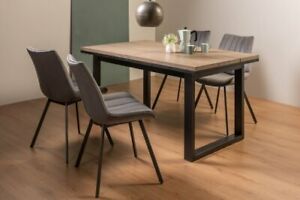 Turner Weathered Oak 4-6 Seater Dining Table with Peppercorn Legs  & 4 Fontana G