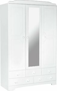  
Argos Home Nordic 3 Door 5 Drw Mirror Wardrobe – Soft White