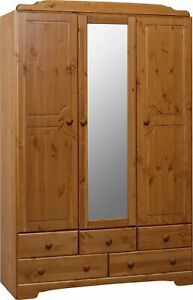  
Argos Home Nordic 3 Door 5 Drawer Mirror Wardrobe – Pine