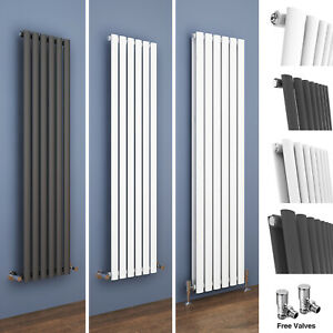  
Vertical Designer Radiator White Anthracite Oval Column Central Heating Rad 1600