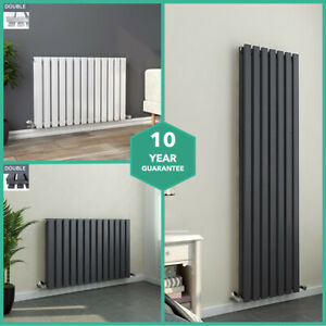  
Vertical Horizontal Column Designer Flat Panel Heating Radiators White Dark Grey