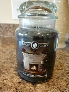 Goose Creek Candles HOLIDAY EMBERS Large 24 oz Jar Candle Two Wicks NEW