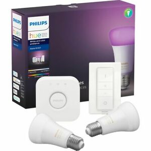  
Philips Hue White and Colour Ambiance E27 Bridge + Dimmer Starter Kit A+ Rated