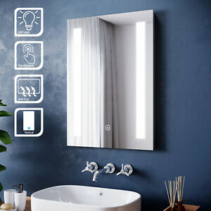  
LED Illuminated Bathroom Mirror with Demister Touch Anti-fog Modern 500x700mm