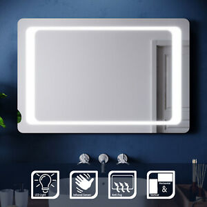  
Large Bathroom LED Illumination Wall Mirror Demister Touch Sensor Rectangular