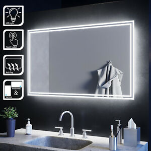  
1000x600mm LED ILLUMINATED Bathroom Wall Mirror IP44 DEMISTER Touch Switch