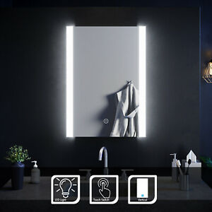  
Vertical Designer Illuminated LED Bathroom Rectangle Mirror TOUCH SWITCH