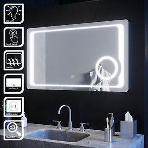  
1000x600mm LED Mirror Illuminated Bathroom Light With Shaver Socket & Demister