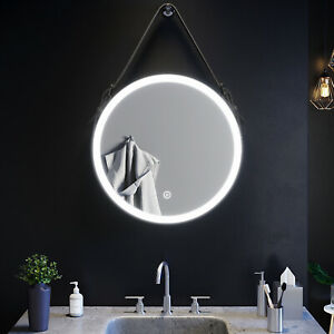 Modern Round LED Illuminated Bathroom PMMA White Mirror Touch|Demister