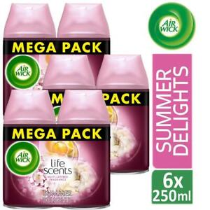  
6 x Air Wick Life Scents Freshmatic Air Fresheners Refill Summer Delights 250ml