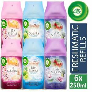  
6 x Air Wick Life Scents Freshmatic Max 250ml Refills, Mixed Scents