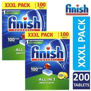  
2 x Finish All In One Deep Clean Powerball Dishwasher 100 Tablets Lemon Sparkle