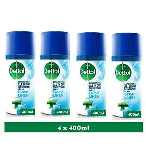  
4 x Dettol All in One Disinfectant Antibacterial Spray Crisp Linen 400ml