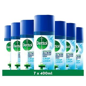  
7 x Dettol All in One Disinfectant Antibacterial Spray Crisp Linen 400ml