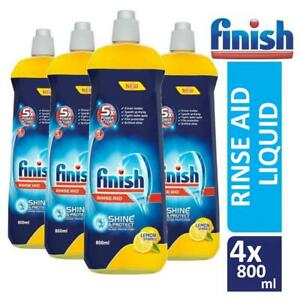  
4 x Finish Dishwasher Rinse Aid Lemon Sparkle Liquid Shine & Glass Protect 800ml