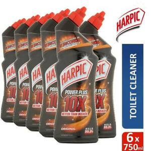  
6 x Harpic Power Plus Max Disinfectant Toilet Cleaner Limescale Removal 750ml