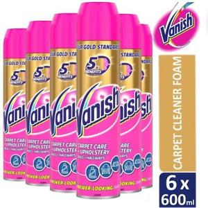  
6 x Vanish Gold Carpet Cleaner Care Foam Upholstery Dirt & Stain Remover 600ml